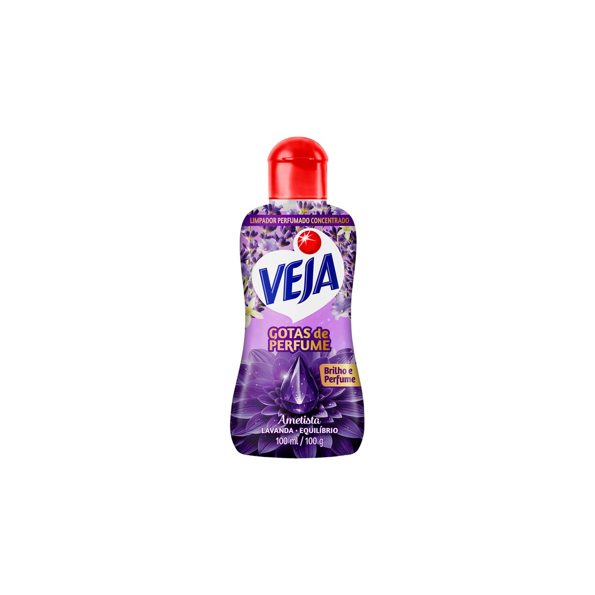 Limpador Veja Perfumado Concentrado Gotas de Perfume Ametista 100ml