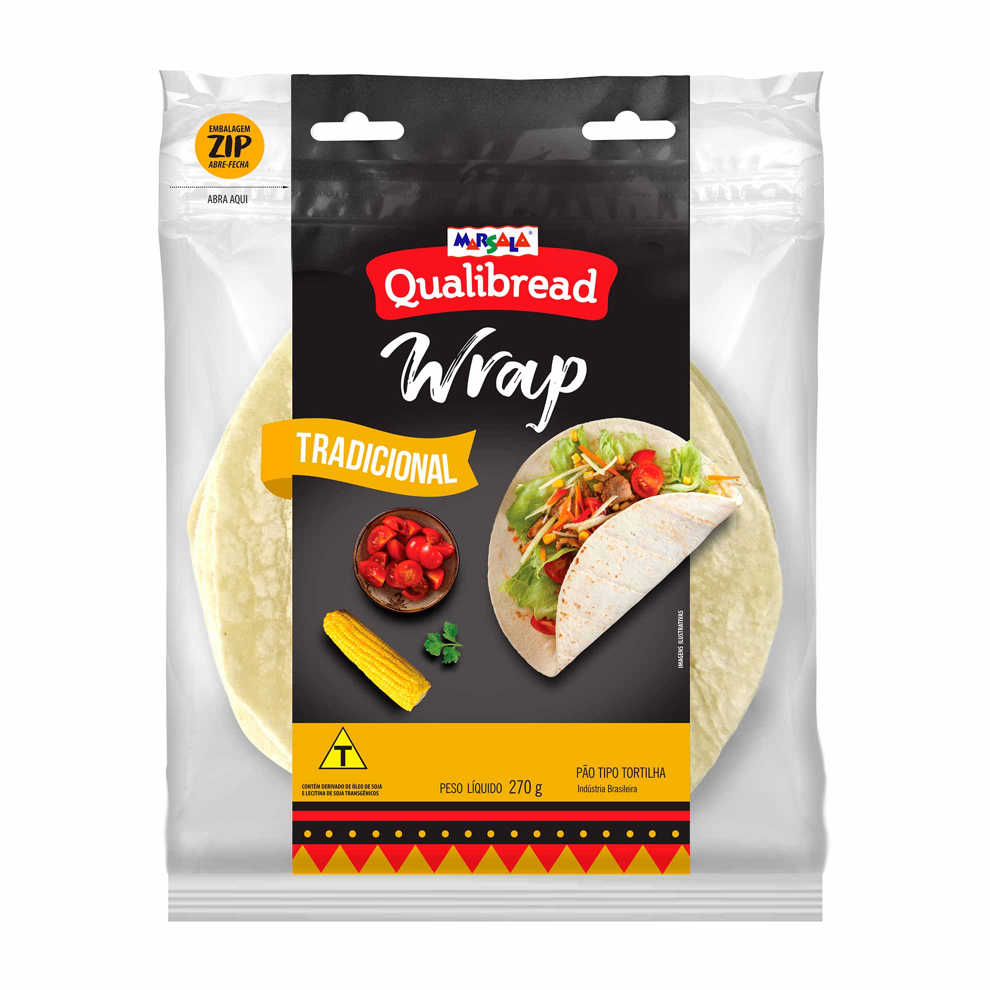 Pão tipo Tortilha Wrap Tradicional Qualibread 270g