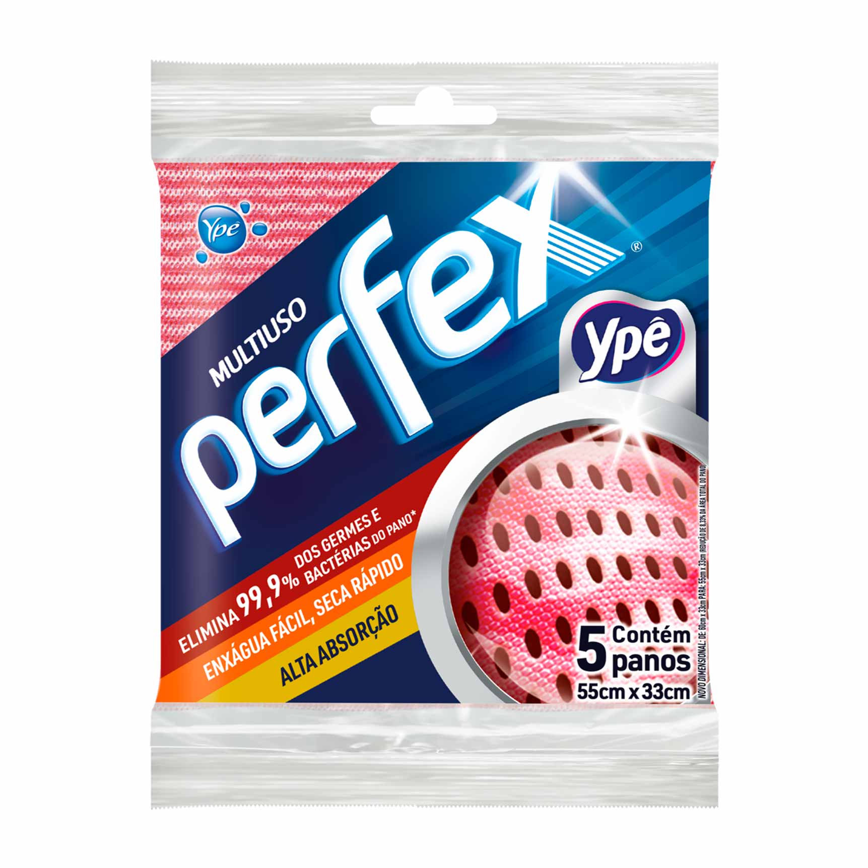 Pano Multiuso Perfex Ypê Rosa 5 unidades