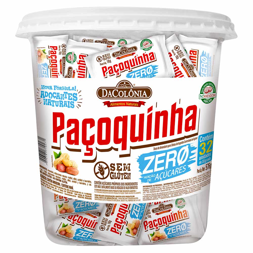 Paçoca Zero Adição de Açúcares DaColônia 576g