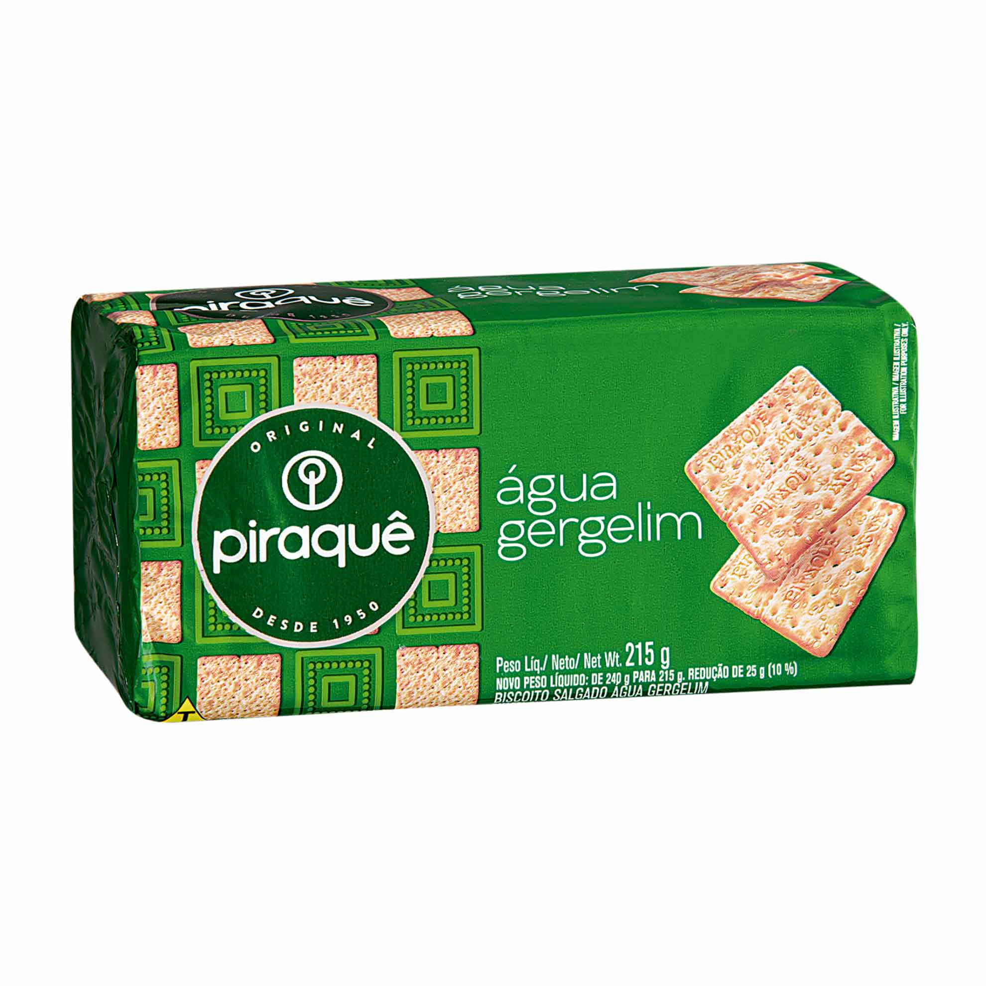 Biscoito Salgado Água e Gergelim Piraquê 215g