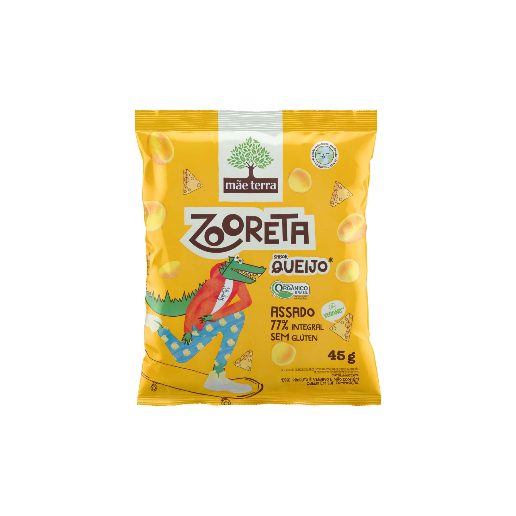 Salgadinho Mãe Terra Zooreta Orgânico Queijo 45g