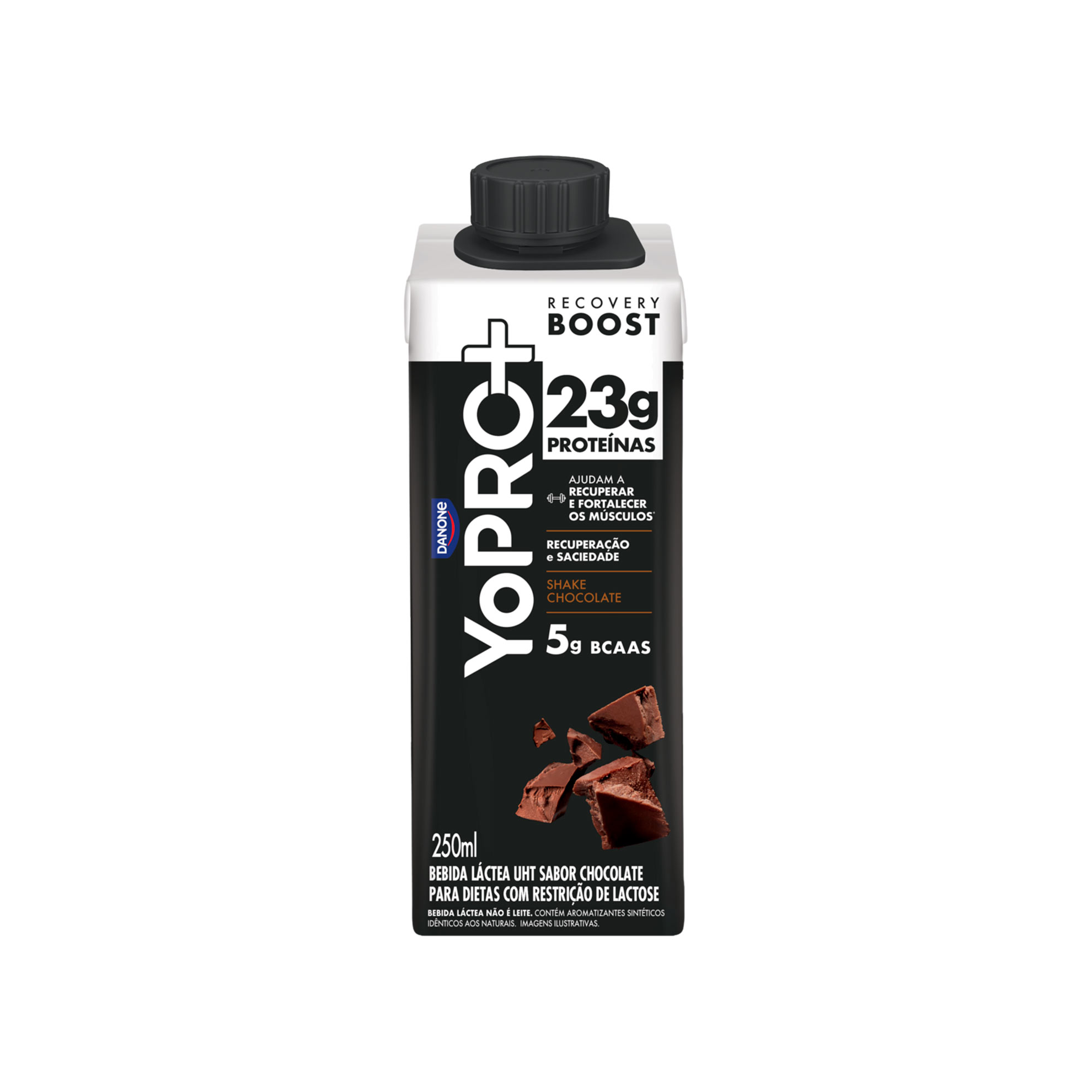 Bebida Láctea de Milkshake de Chocolate Zero Lactose 23g Proteínas  YoPRO Boost Danone 250ml