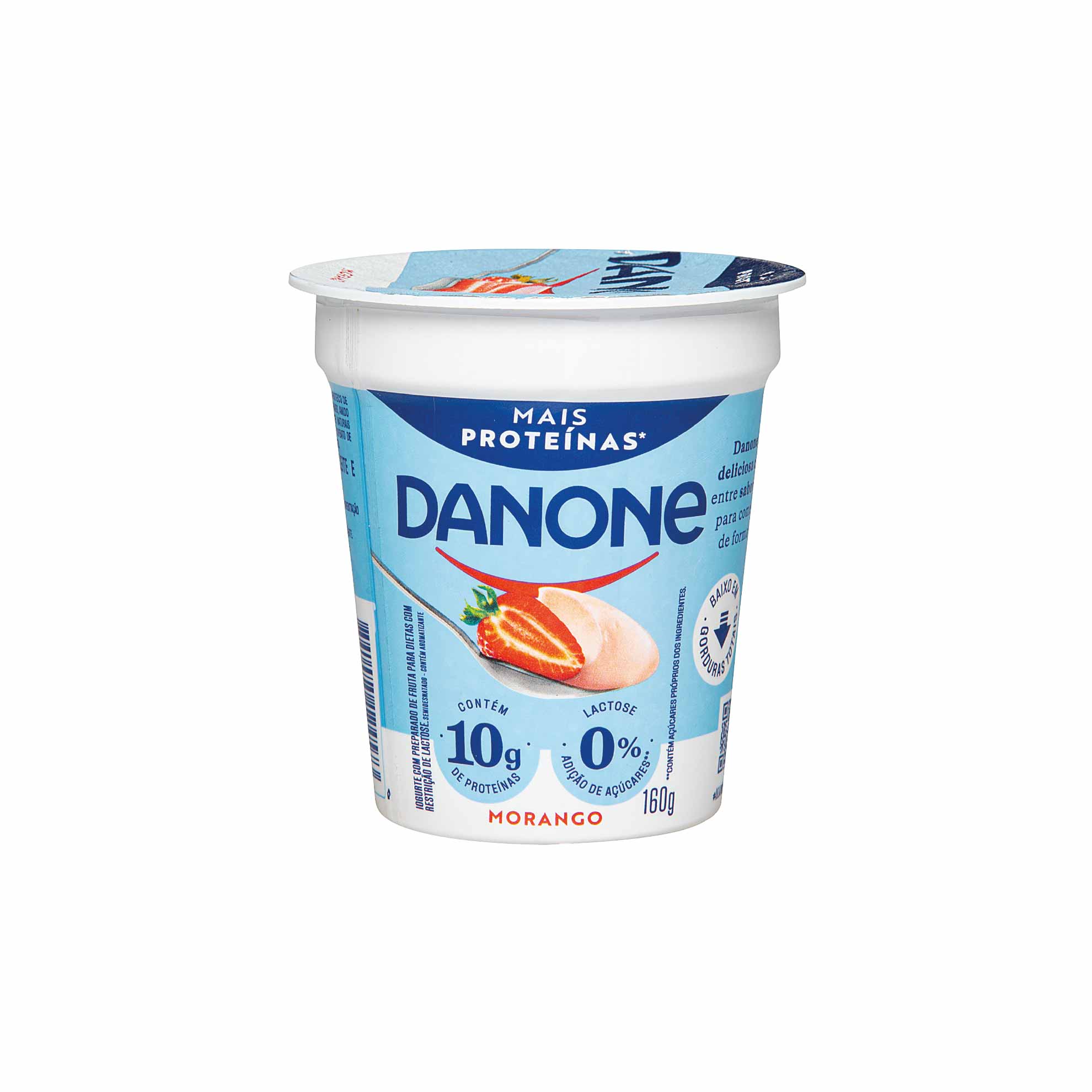 Iogurte de Morango 10g de Proteína Sem Lactose Danone 160g