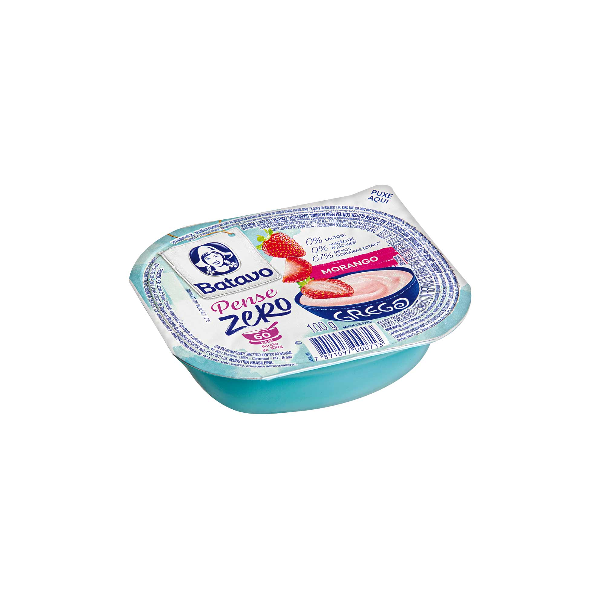 Iogurte de Morango Grego Pense Zero Batavo 100g