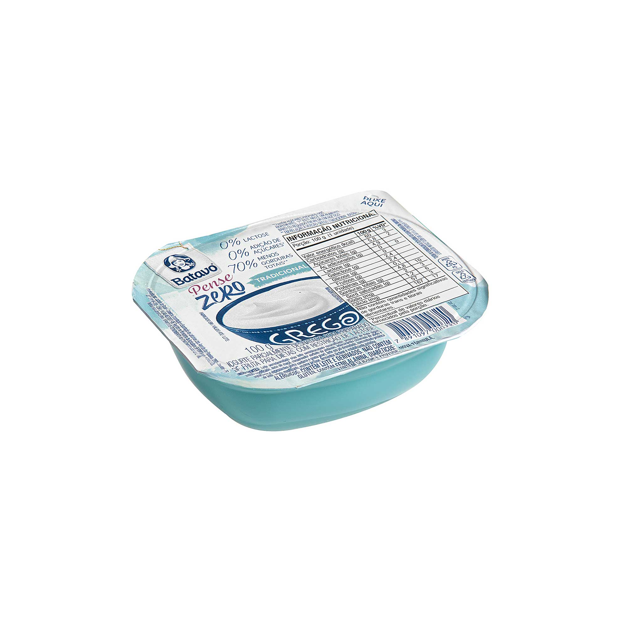 Iogurte Tradicional Grego Pense Zero Batavo 100g