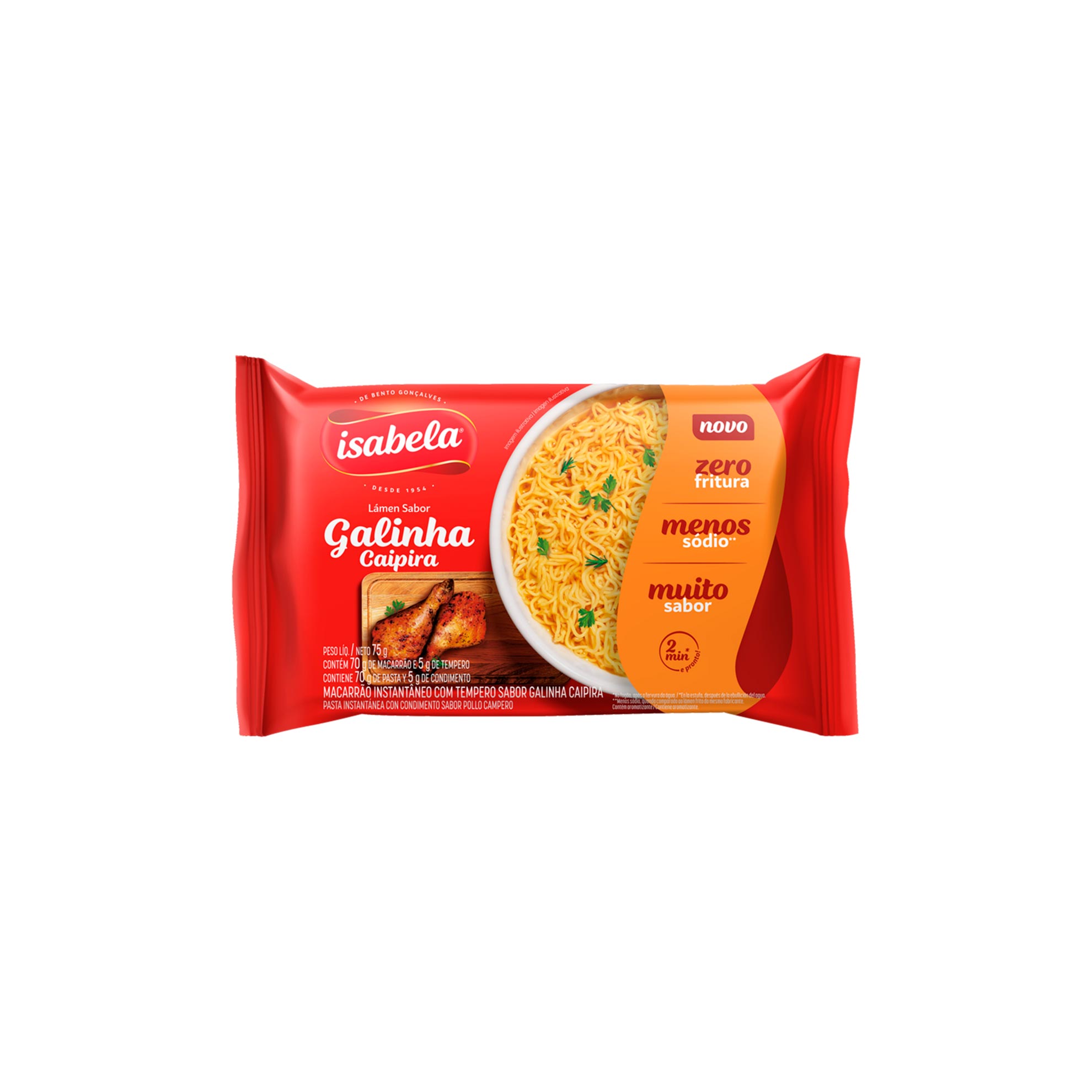Macarrão Instantâneo Galinha Caipira Isabela 75g