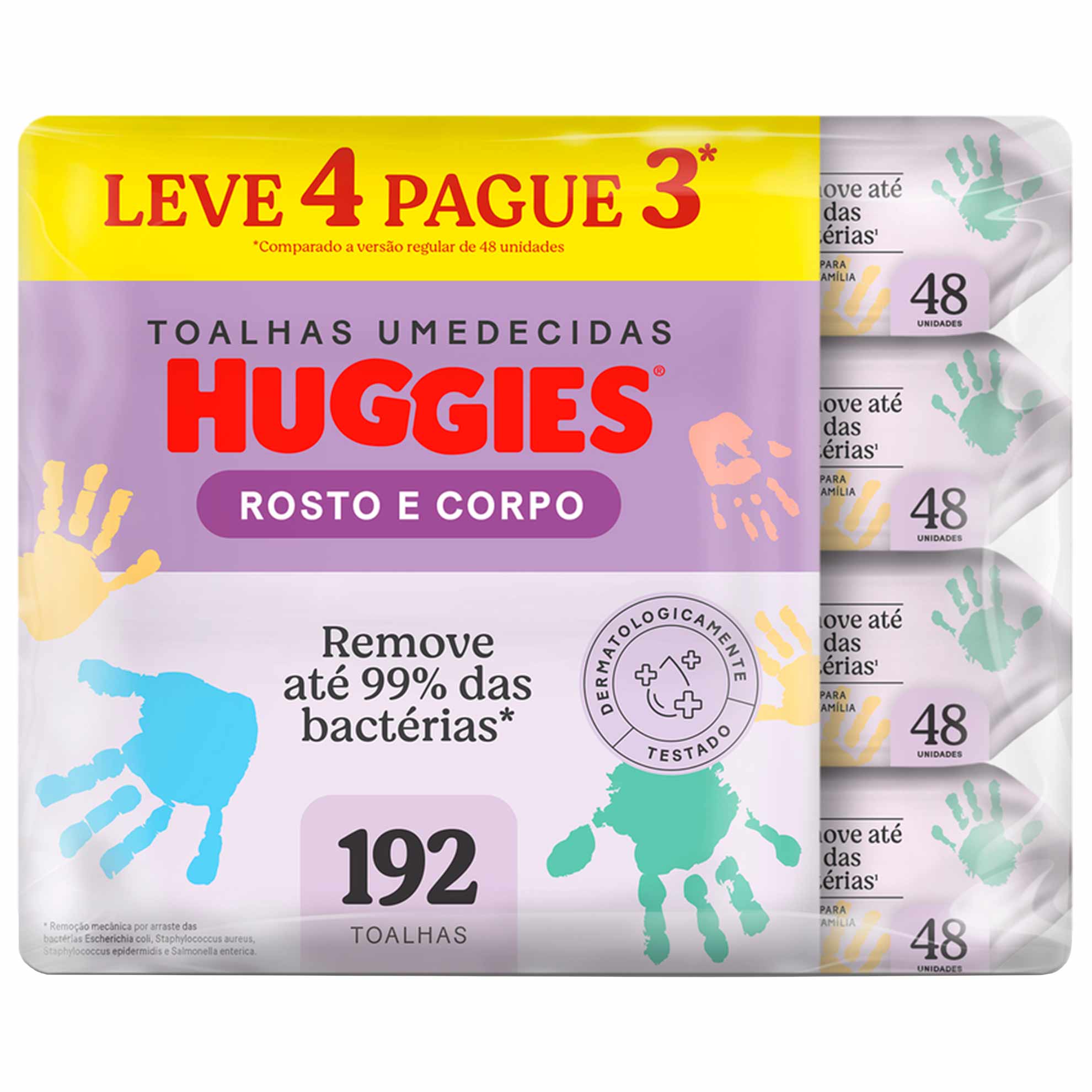 Conjunto Toalhas Umedecidas Huggies Rosto e Corpo 192 unidades Embalagem Promocional