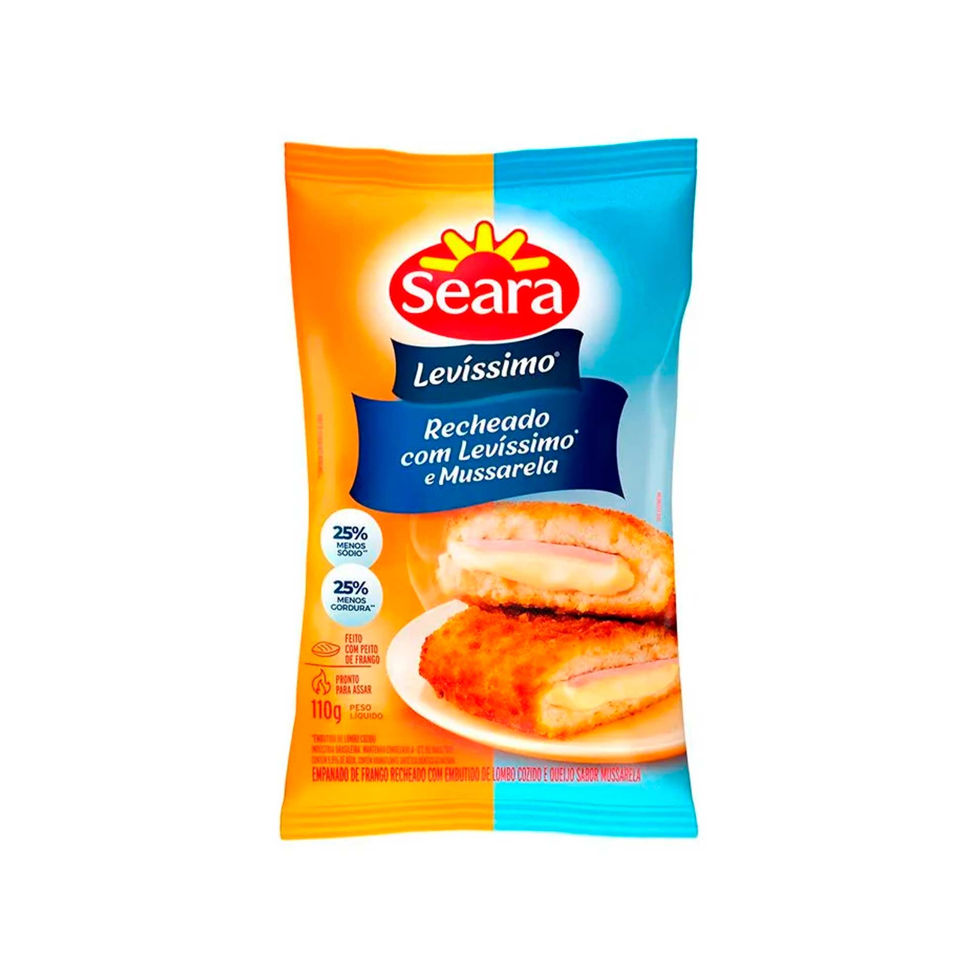 Empanado de Frango Recheado Levíssimo com Mussarela Congelado Seara 110g