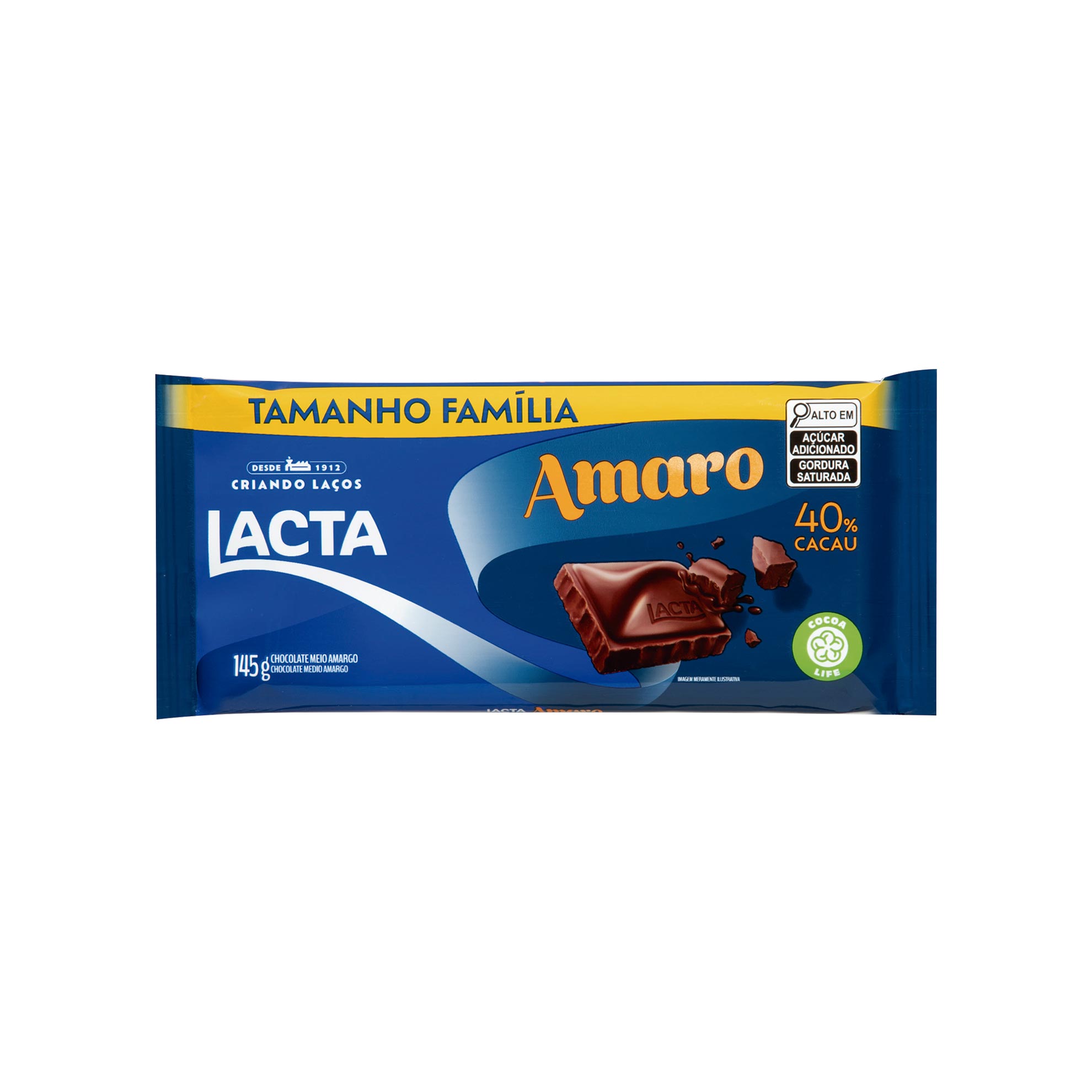 Chocolate Lacta Amaro 40% Cacau 145g