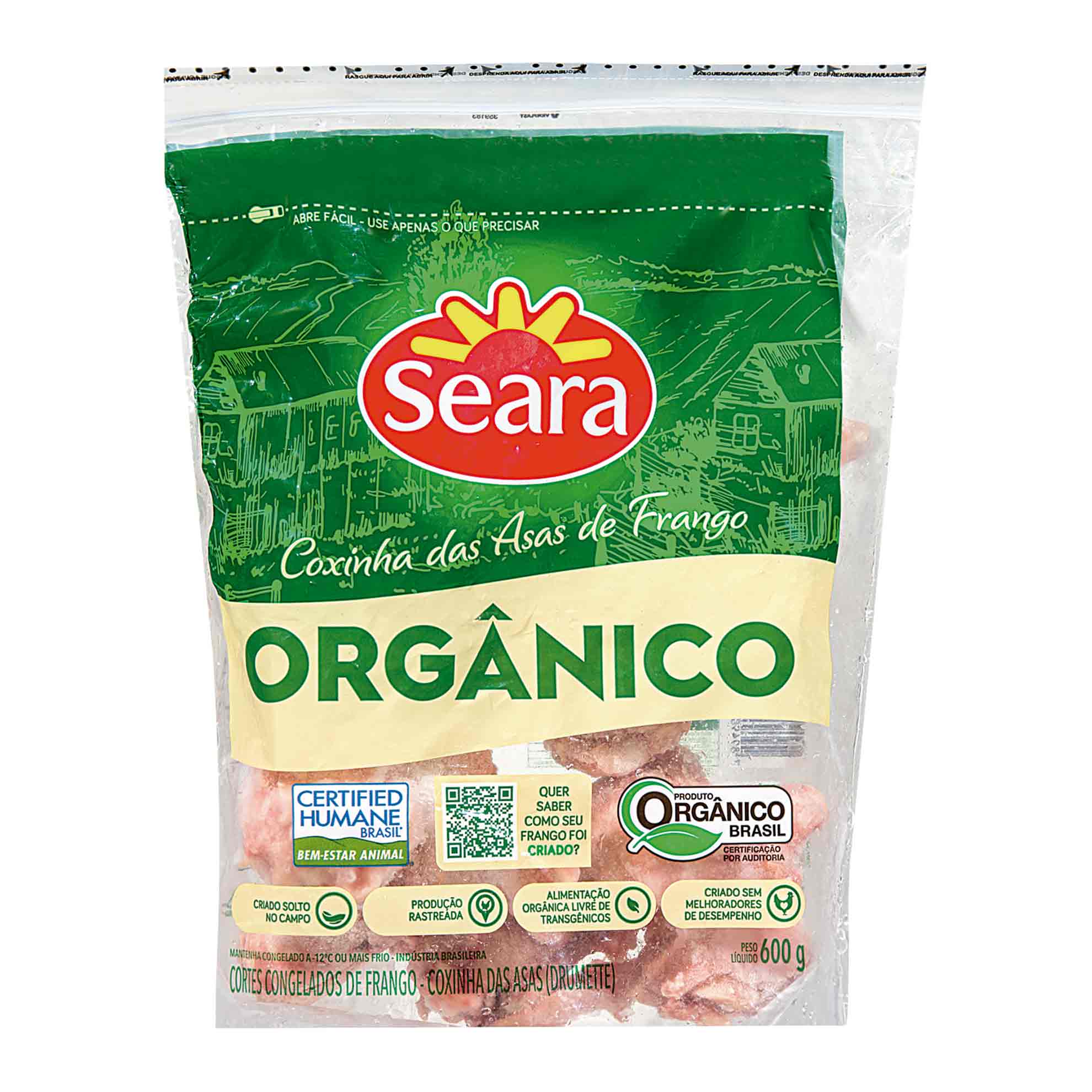 Coxinha da Asa de Frango Congelada IQF Orgânica Seara 600g