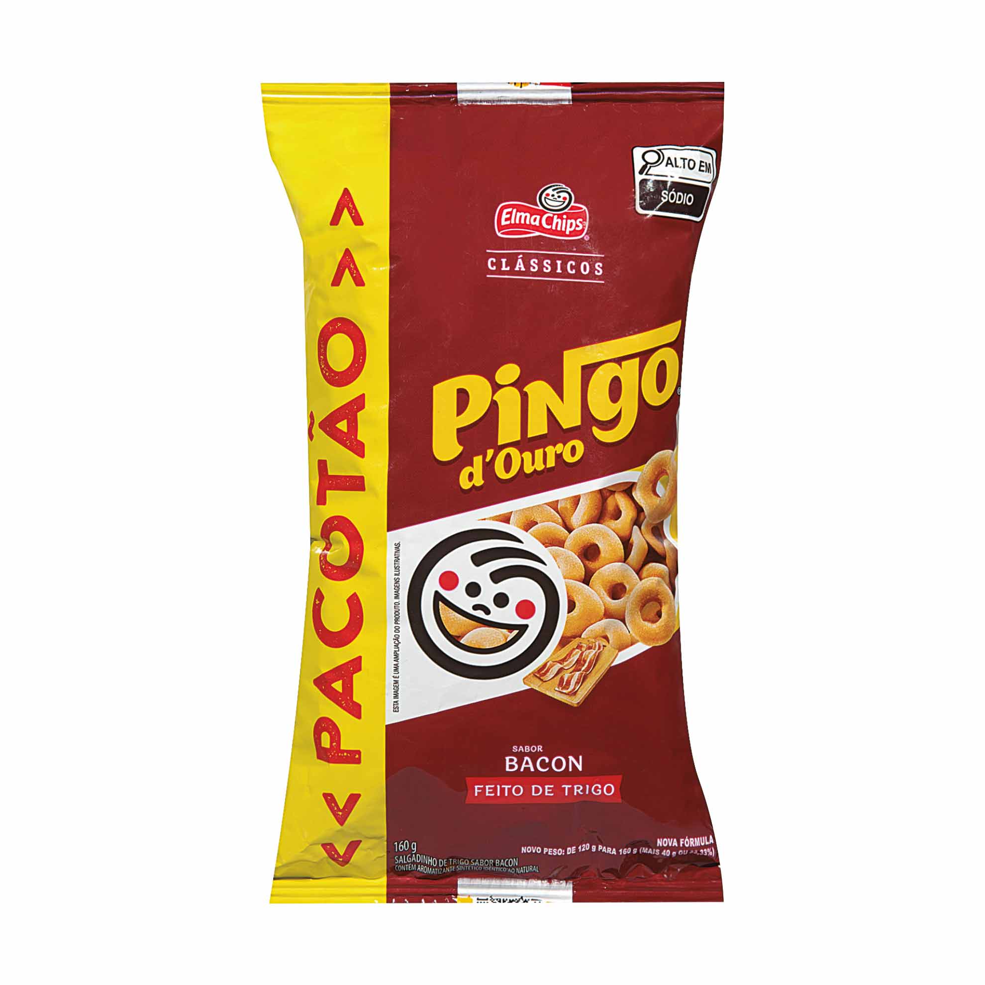 Salgadinho Elma Chips Pingo D'Ouro Bacon 160g