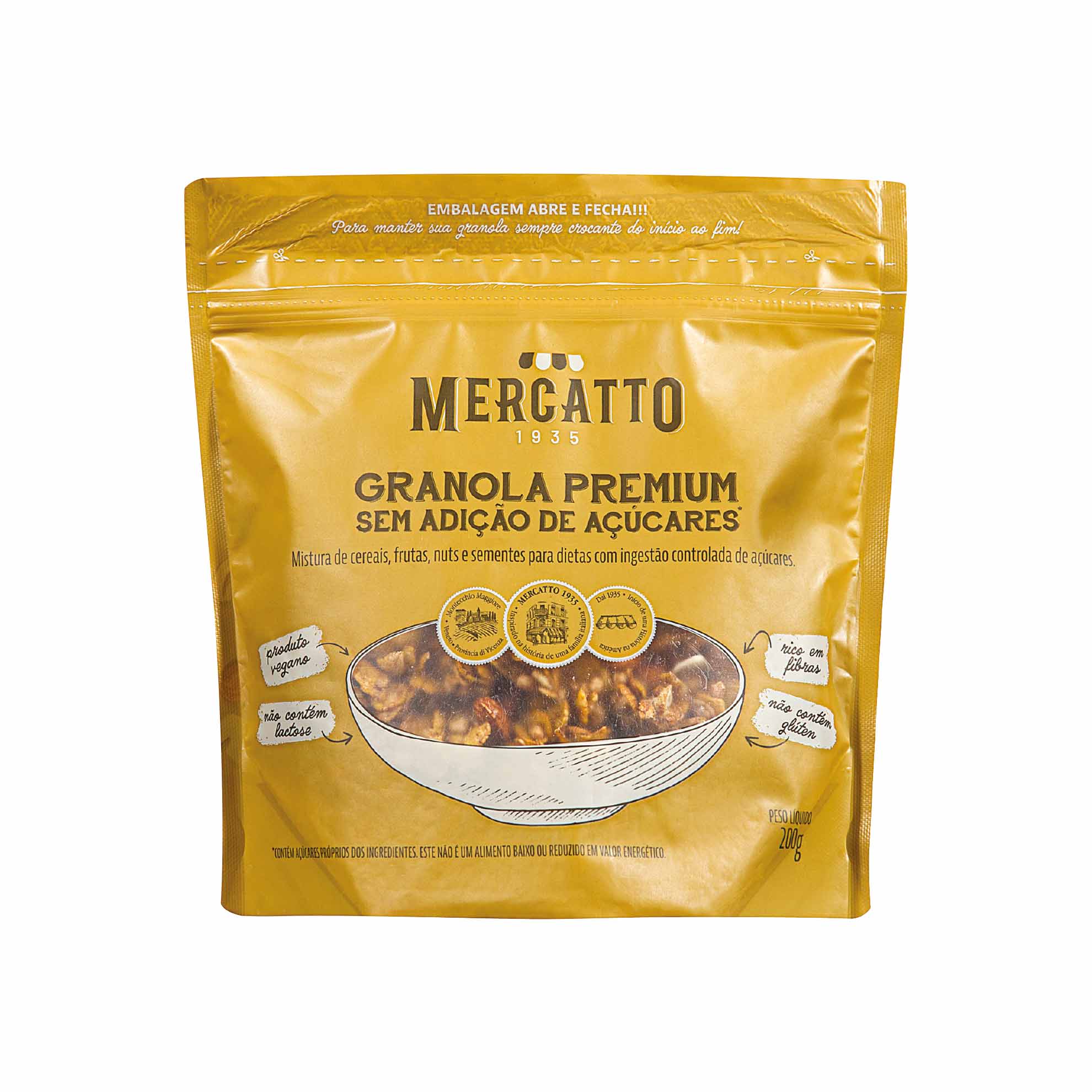 Granola Premium sem Adição de Açúcar Mercatto 200g
