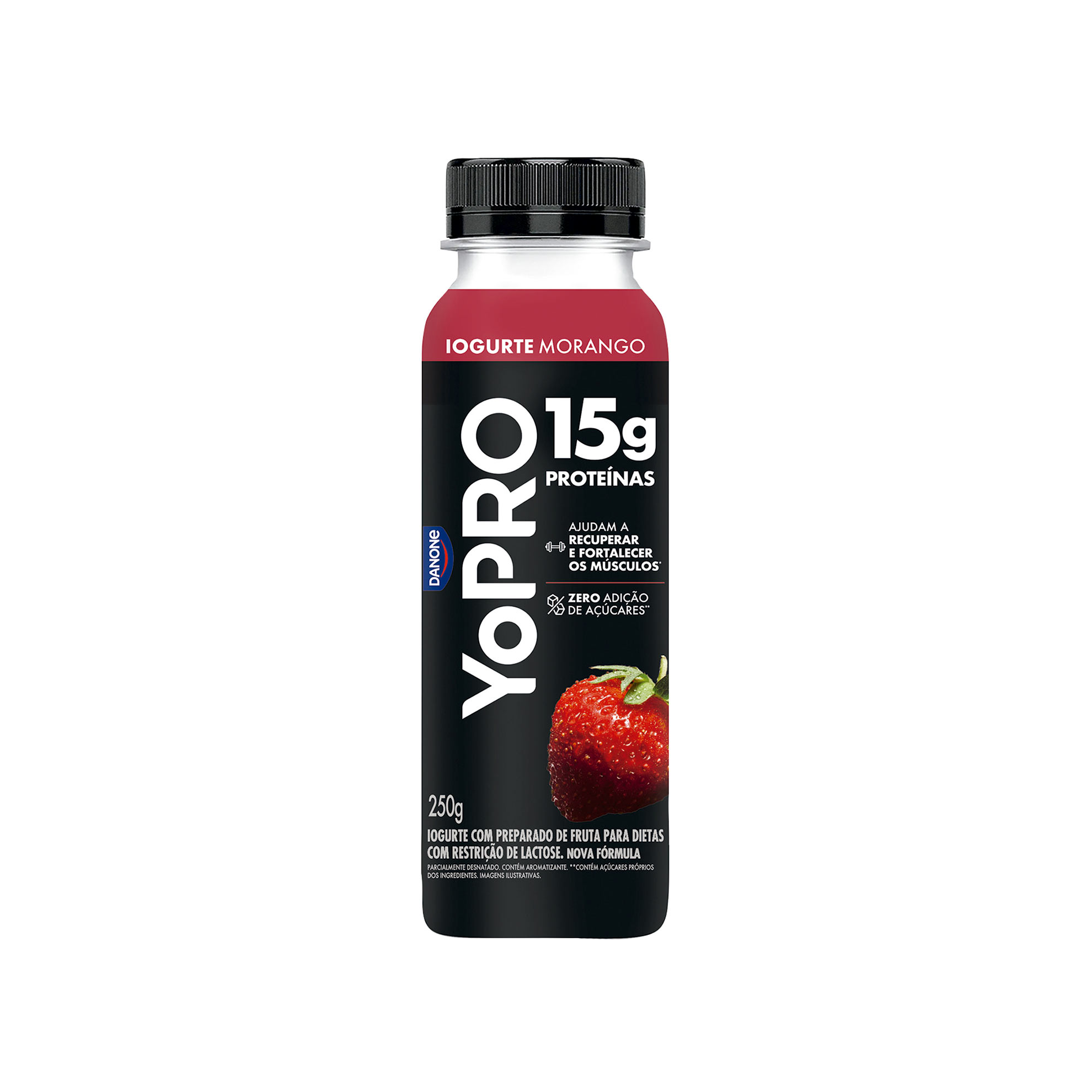 Iogurte de Morango Zero Lactose 15g Proteínas YoPRO Danone 250g