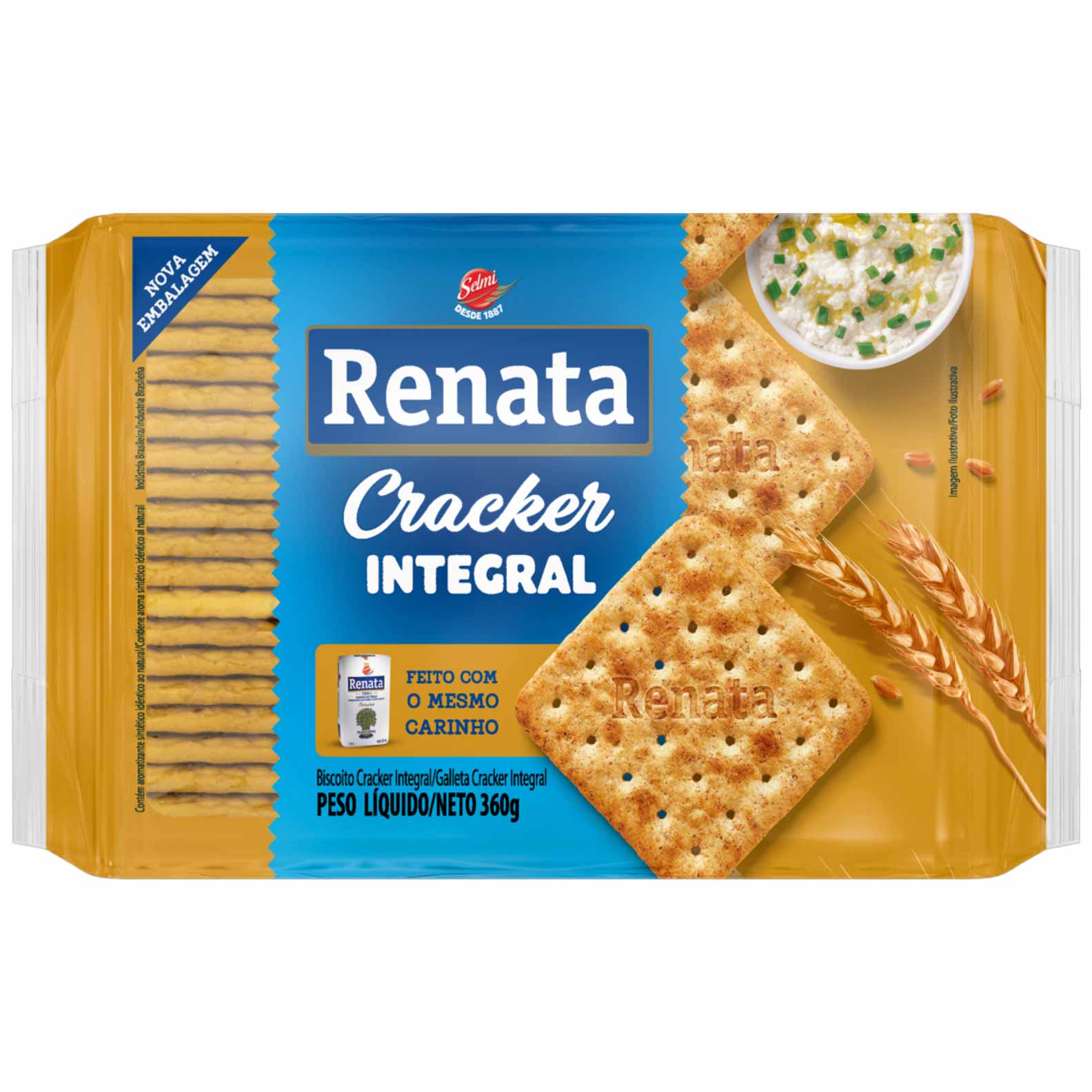 Biscoito Cracker Integral Renata 360g