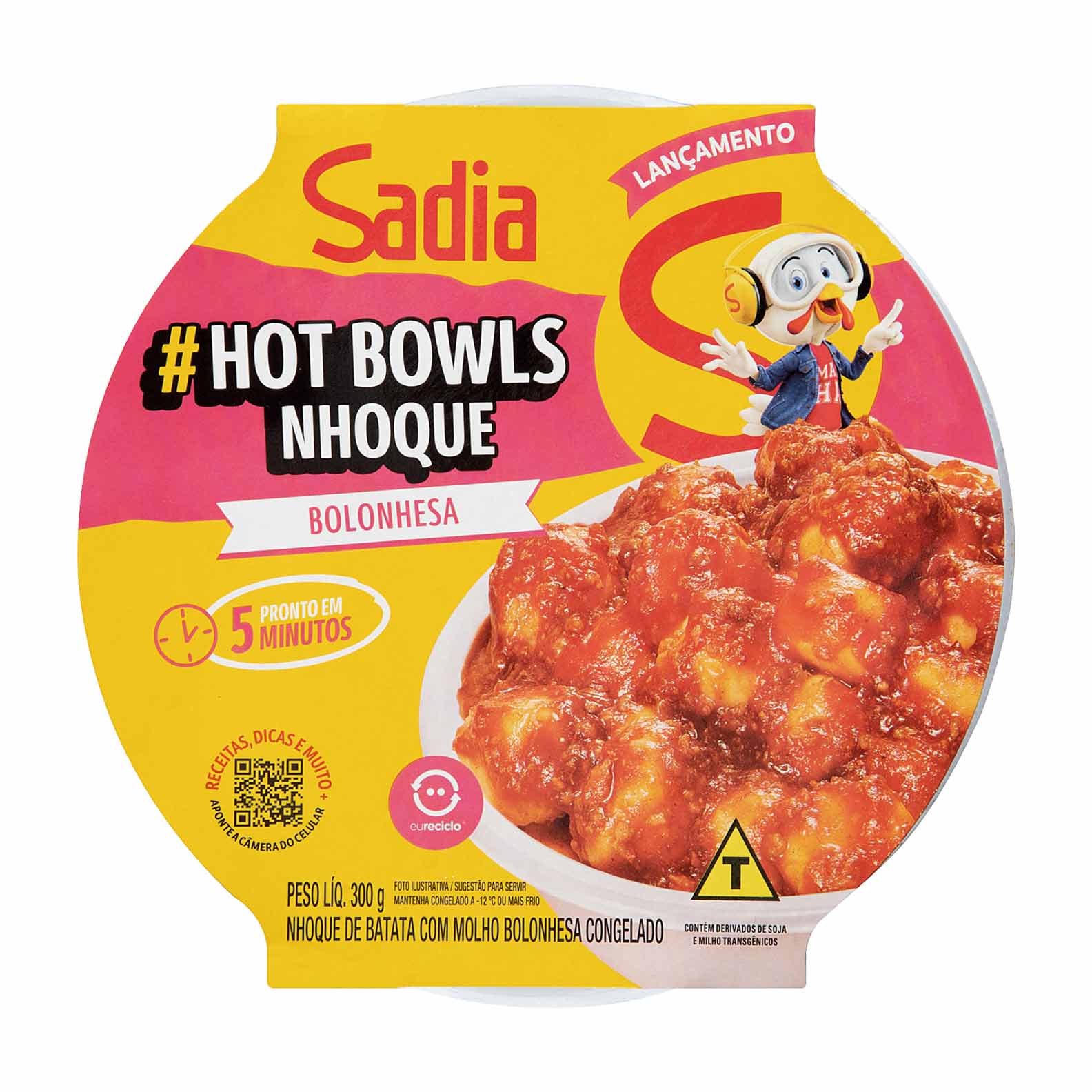 Nhoque de Batata com Molho Bolonhesa Hot Bowls Congelado Sadia 300g