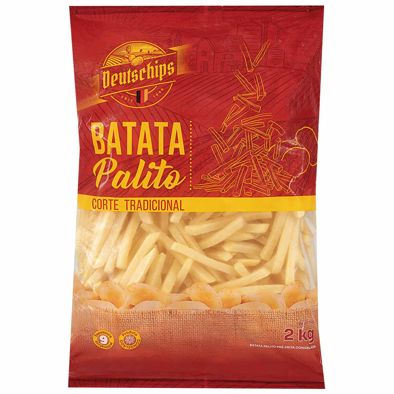 Batata Palito Tradicional Congelada Deutschips 2kg