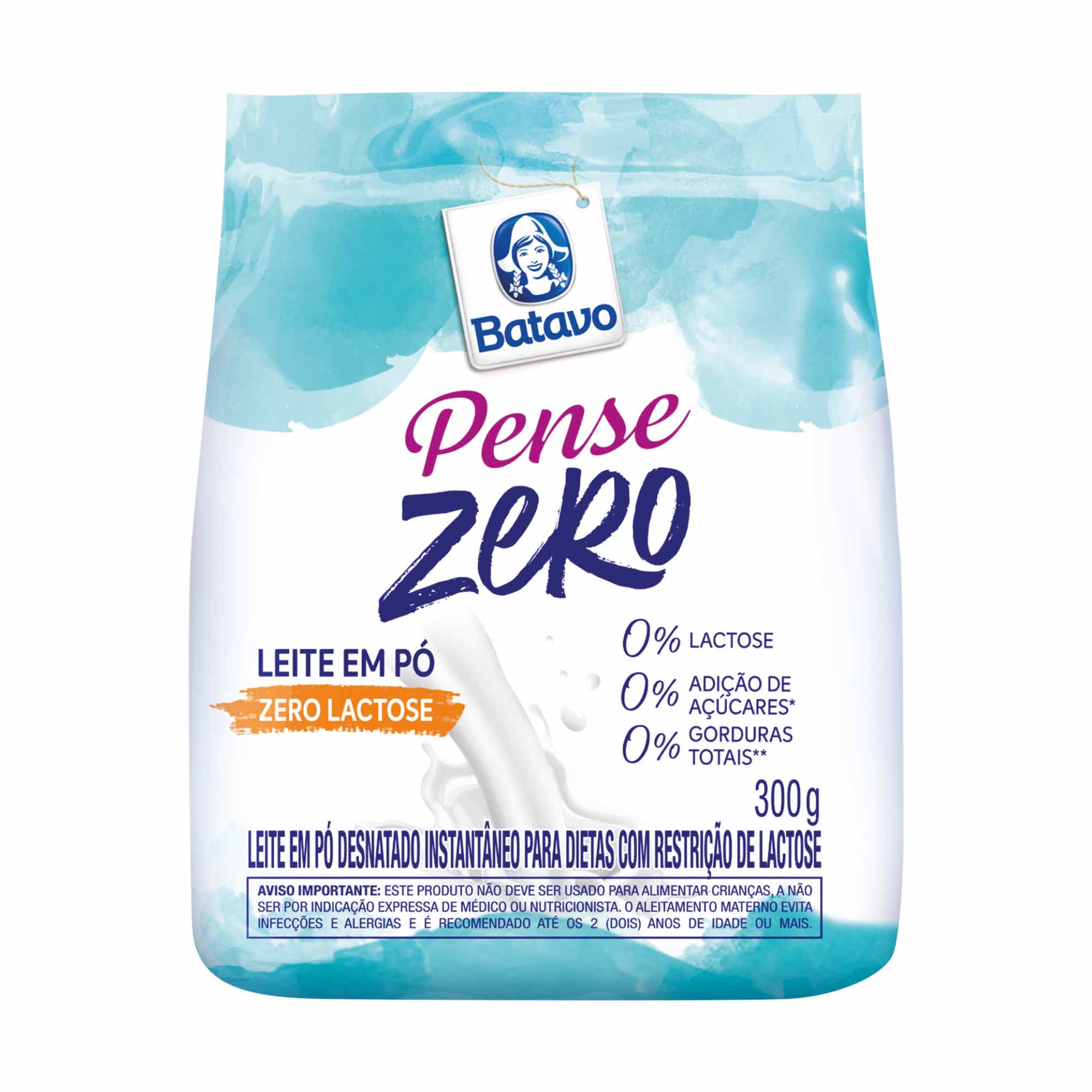 Leite em Pó Desnatado Zero Lactose Batavo Pense Zero 300g