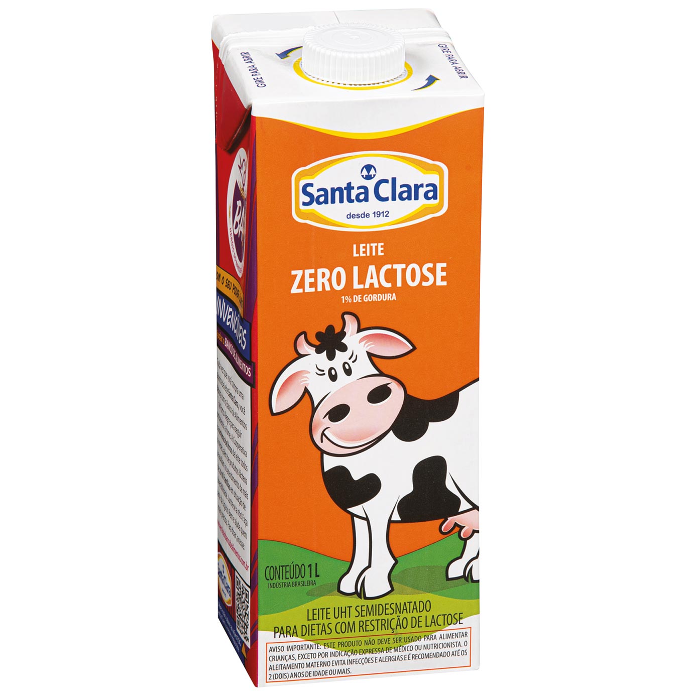 Leite UHT Semidesnatado Zero Lactose Santa Clara 1 Litro