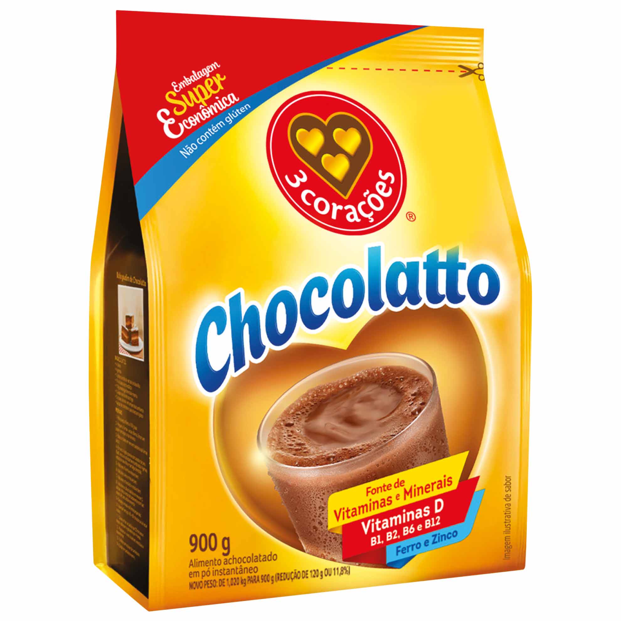 Achocolatado em Pó Chocolatto 3 Corações 900g