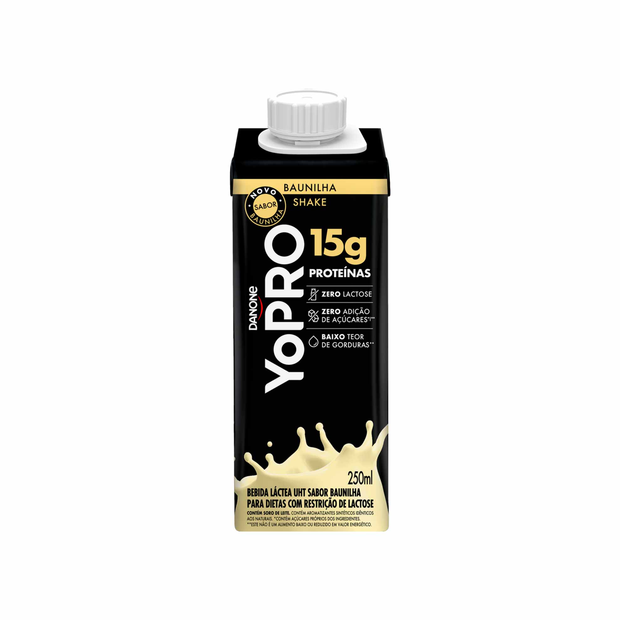 Bebida Láctea de Baunilha Zero Lactose 15g Proteínas YoPRO Danone 250ml