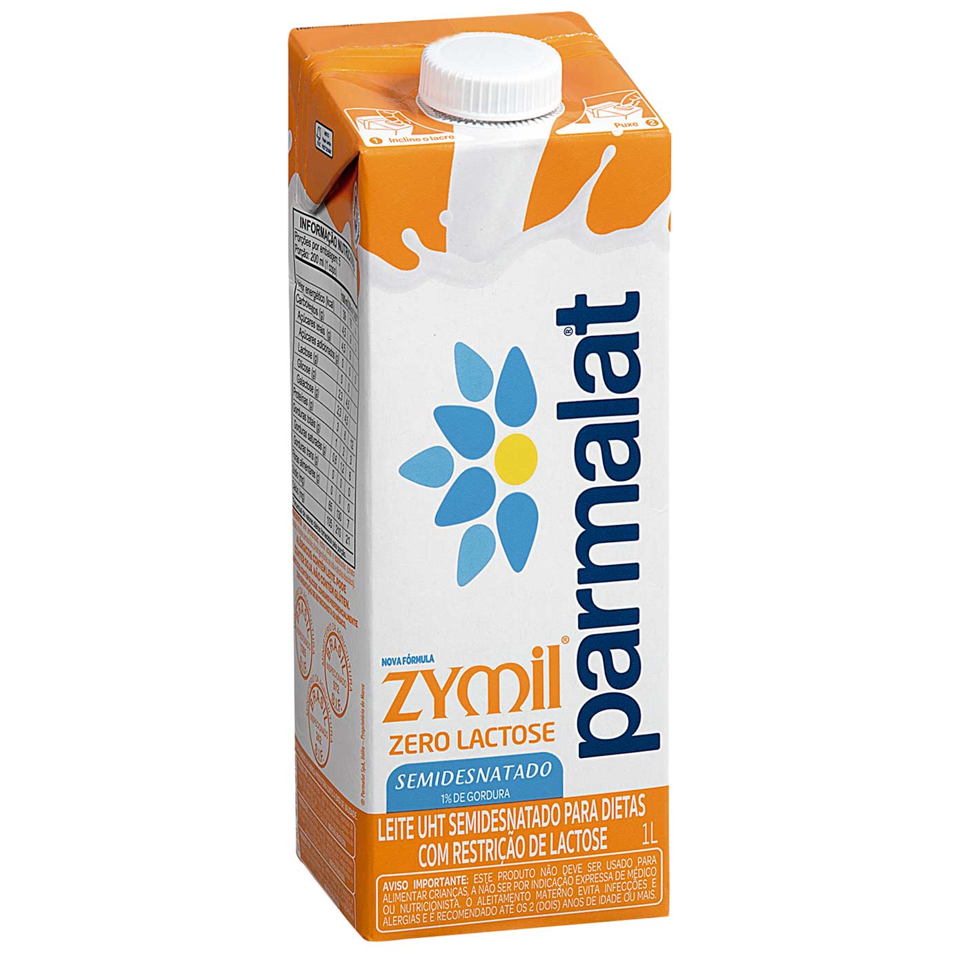 Leite UHT Semidesnatado Zero Lactose Zymil Parmalat 1 Litro