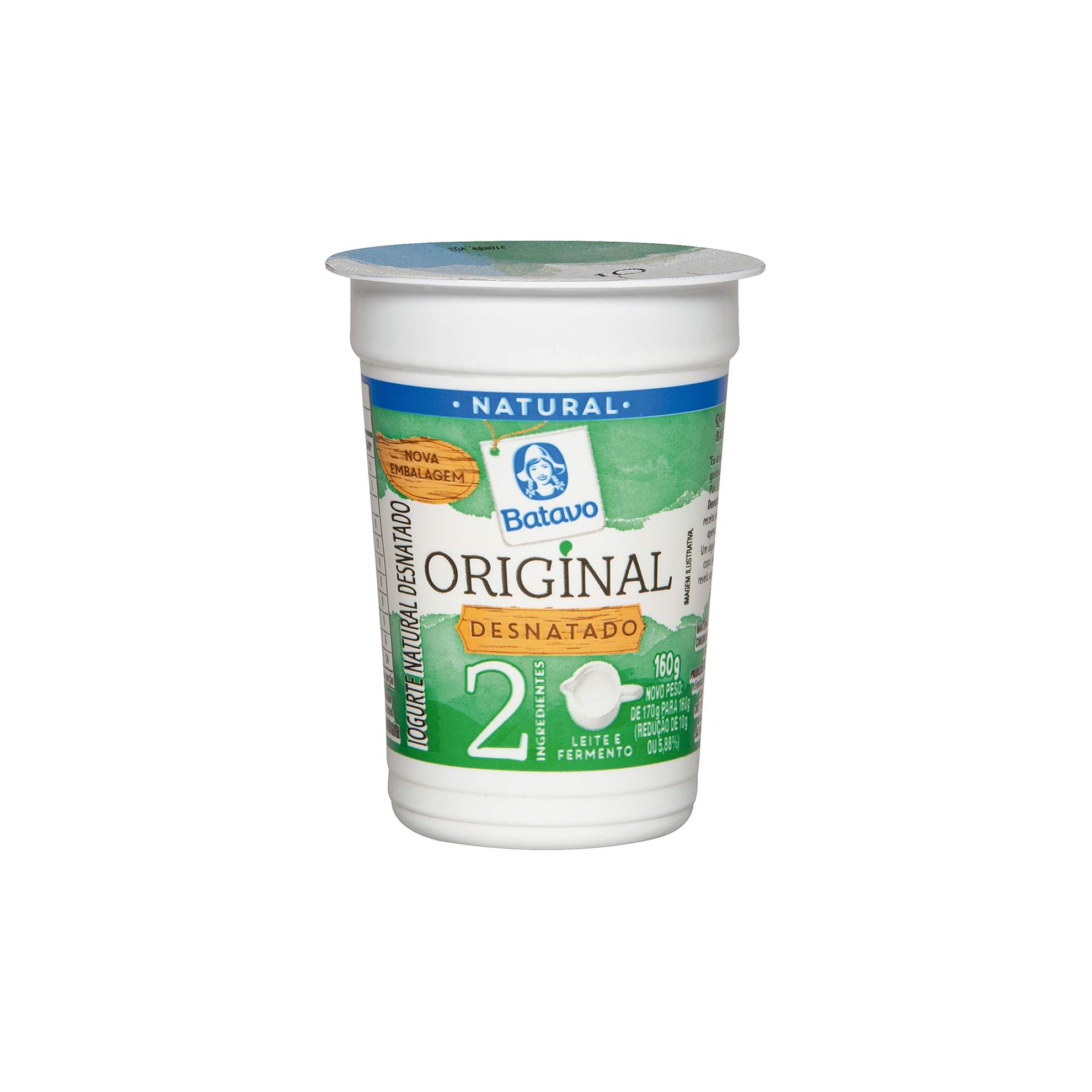 Iogurte Natural Desnatado Original Batavo 160g