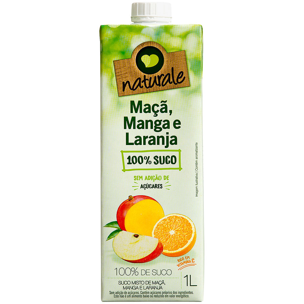 Suco de Maçã, Manga e Laranja sem Adição de Açúcar Naturale 1 Litro