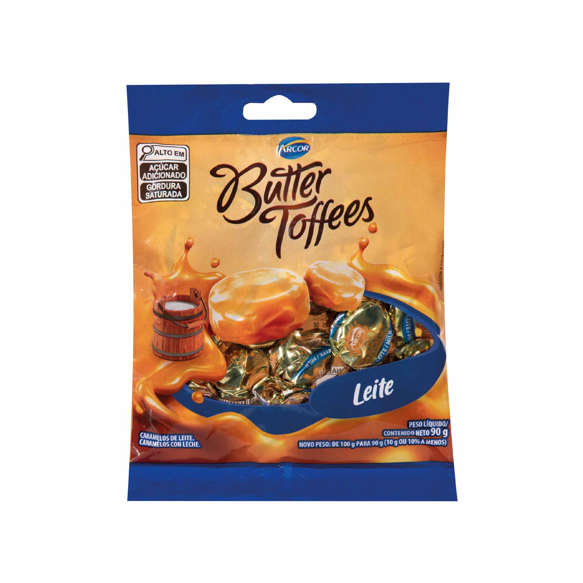 Bala ao Leite Butter Toffees Arcor 90g