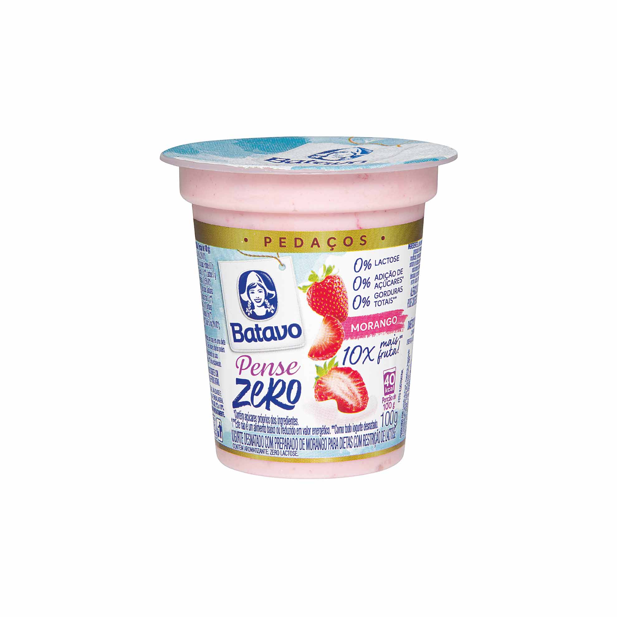 Iogurte de Morango Desnatado Pense Zero Batavo 100g