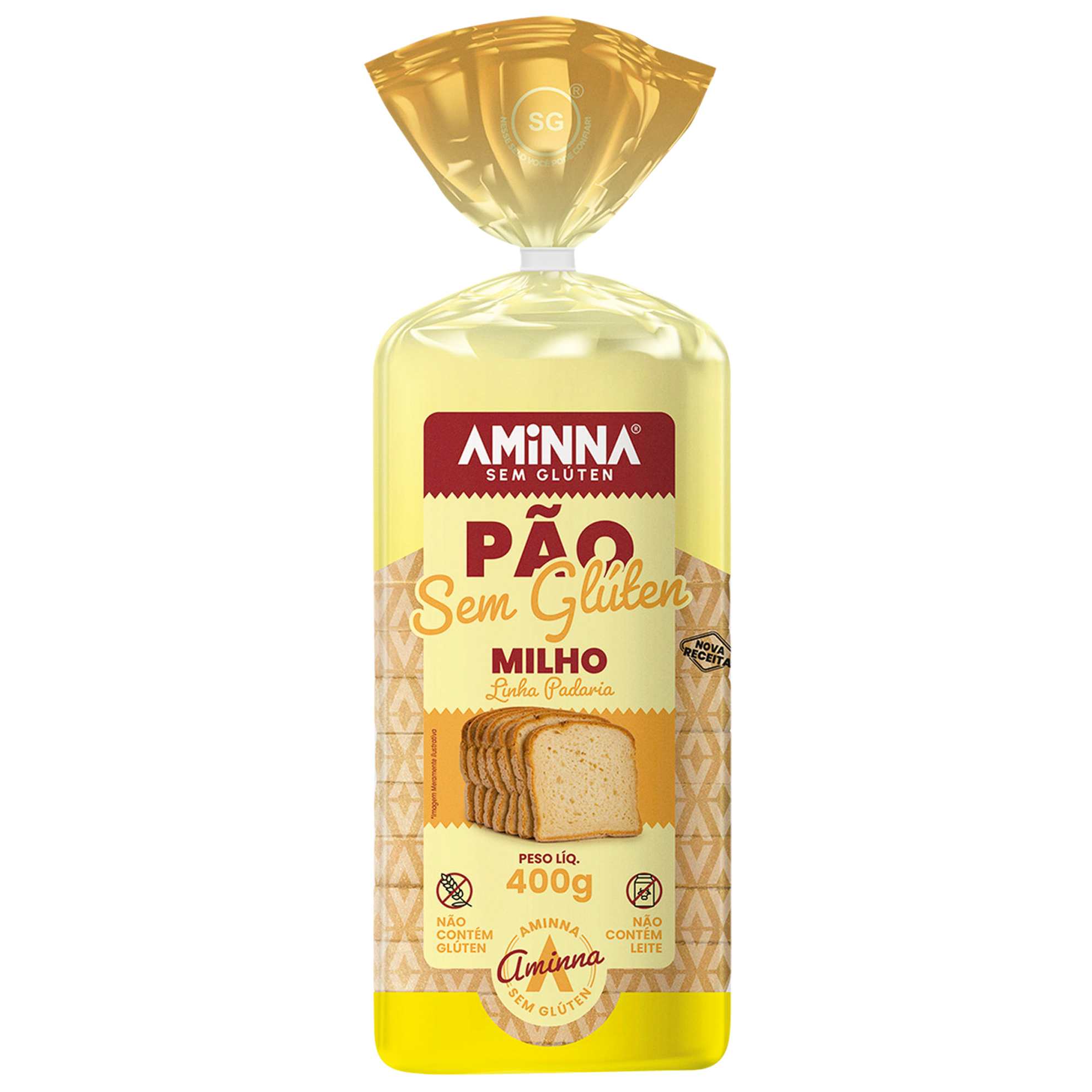 Pão de Forma de Milho sem Glúten Aminna 400g